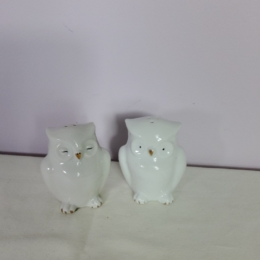 White Owl Salt and Pepper Shakers